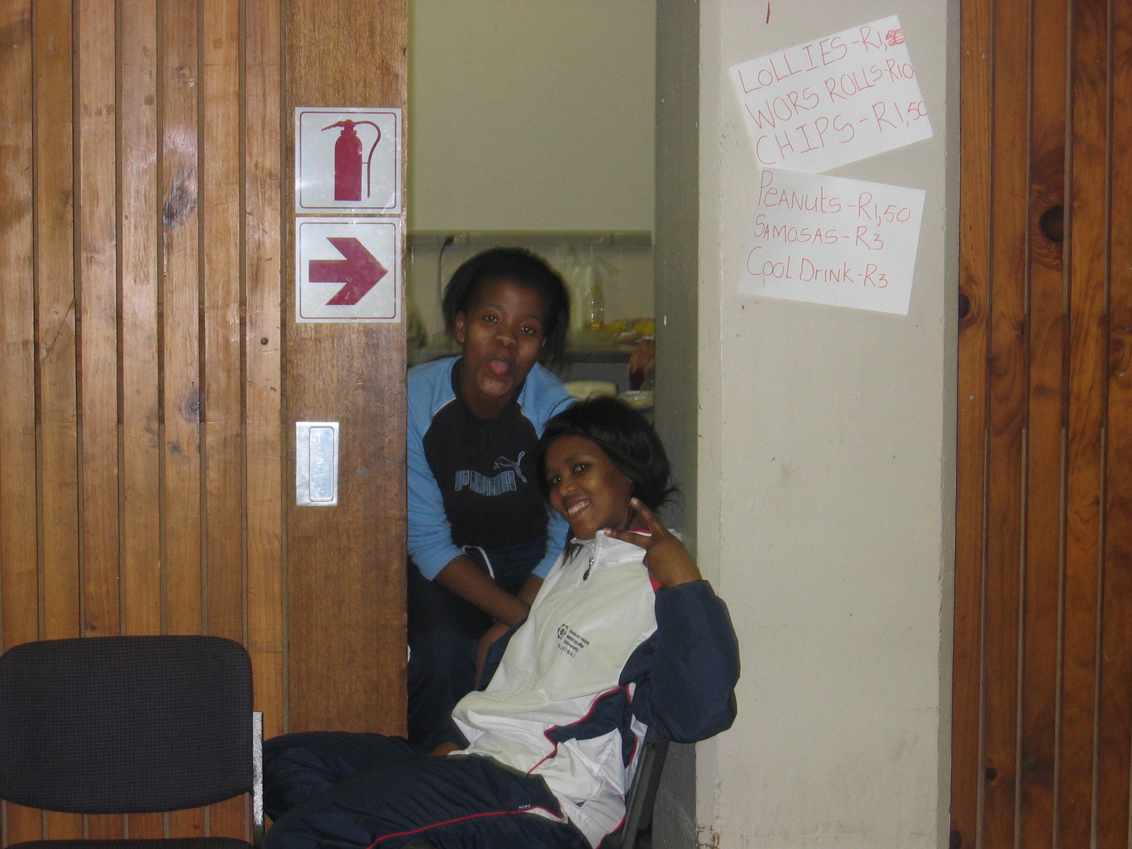 sisonke and SB working at the tuck shop